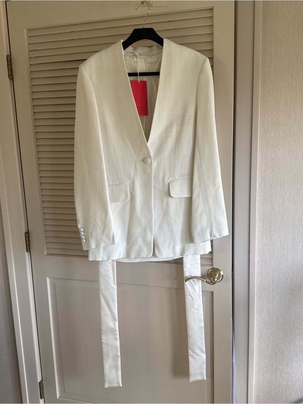 & Other Stories greige Tailored Blazer with Long Waist Sash